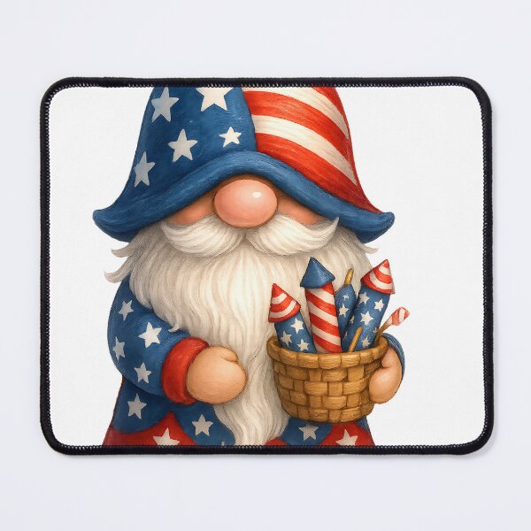 Item preview, Patriotic 4th of July Gnome with Fireworks designed and sold by cawtoon.