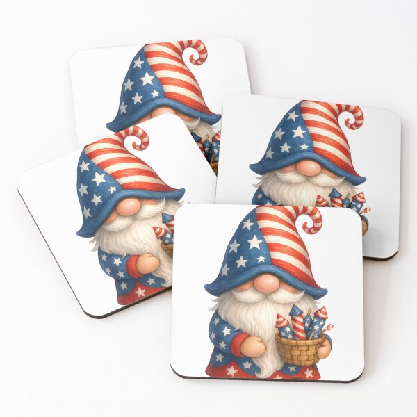 Item preview, Patriotic 4th of July Gnome with Fireworks designed and sold by cawtoon.