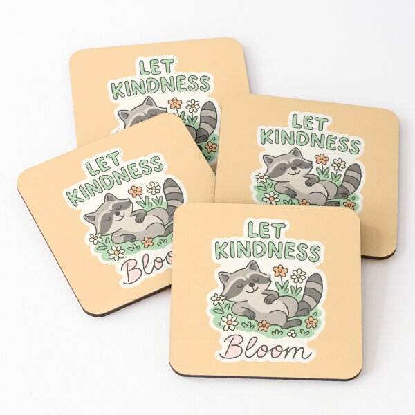 Item preview, Let Kindness Bloom Positive Vibes Floral Raccoon designed and sold by thecatcouch.