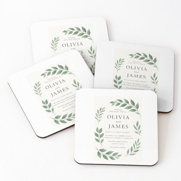 Item preview, Elegant Minimalist Wedding Invitation with Botanical Greenery designed and sold by azkaStore.