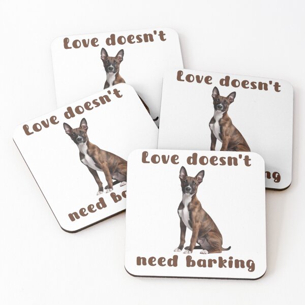 Item preview, Brindle Basenji – Love Doesn’t Need Barking designed and sold by Pawtraitvibes.
