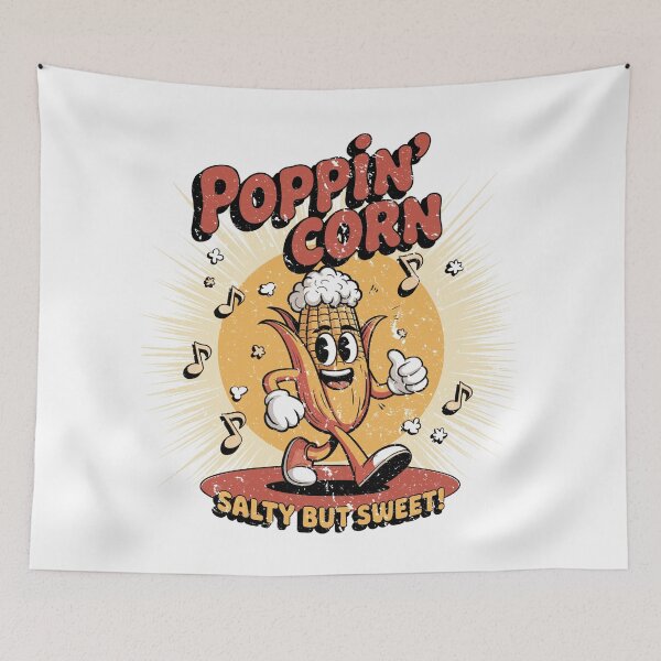 Item preview, Get Ready to Pop Corn, Step into Retro Fun with Our Poppin' Corn, Salty But Sweet, Vintage Cartoon Tee, Perfect for Foodies designed and sold by ReFreshU Shop Designs.