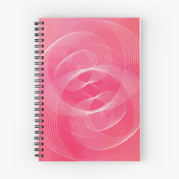 Item preview, White Spiral Geometric Pattern Bright Pink Watercolor designed and sold by AfterCoffee.