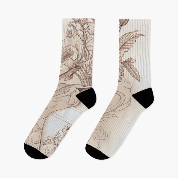 Item preview, Ornate Bloom: Vintage Floral Vase Drawing designed and sold by ShadowAndSlate.