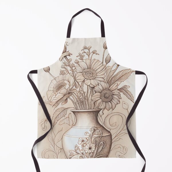 Item preview, Ornate Bloom: Vintage Floral Vase Drawing designed and sold by ShadowAndSlate.
