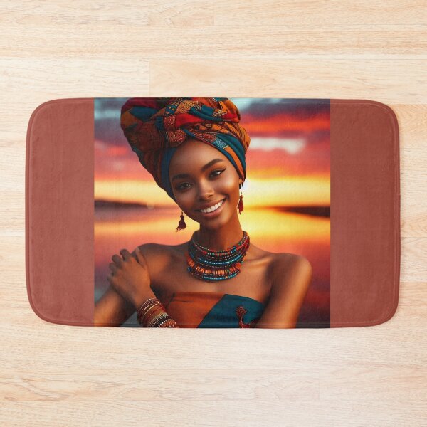 Item preview, African Sunset Portrait - Radiant Woman in Turban designed and sold by VA Design.