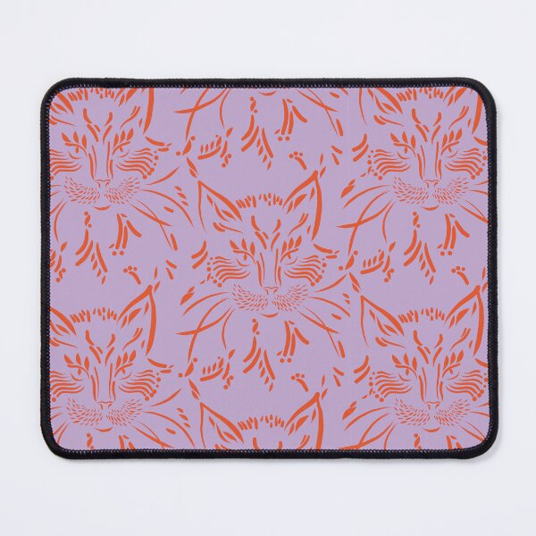 Item preview, Maggie Cat Henna Style Deep Orange on Lilac designed and sold by Elki-Studio.