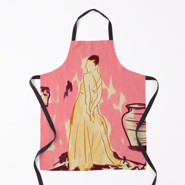 Item preview, Pink Room, A Woman in Yellow with Pottery Around, Back Turned, Lost in Thought designed and sold by Kintsugi99.