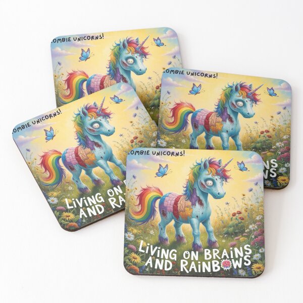 Item preview, Zombie Unicorn: Living on brains and rainbows 1 designed and sold by FolkloreMacabre.