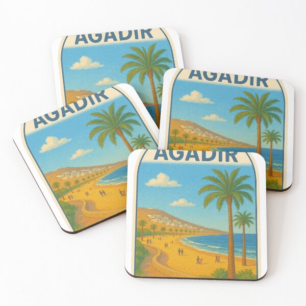 Item preview, Agadir – Vintage Travel Poster of Morocco’s Atlantic Coast designed and sold by hlldz.