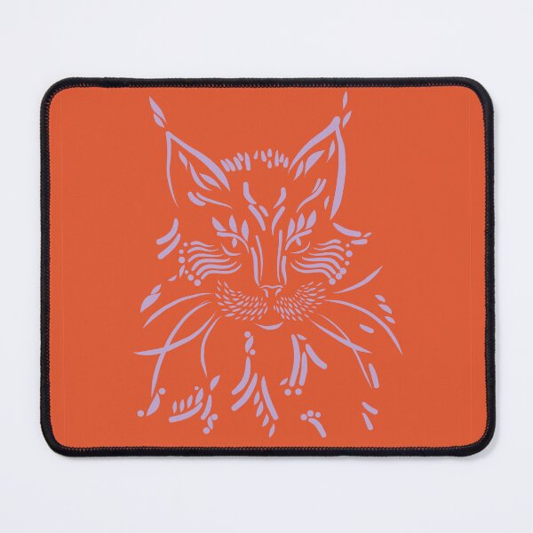 Item preview, Maggie Cat Henna Style Lilac on Orange designed and sold by Elki-Studio.