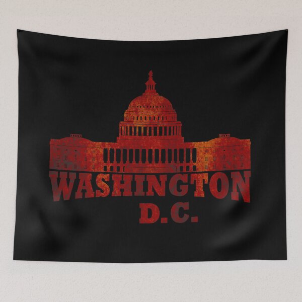 Item preview, Washington DC vintage White House Capitol building art designed and sold by Alexaltay.