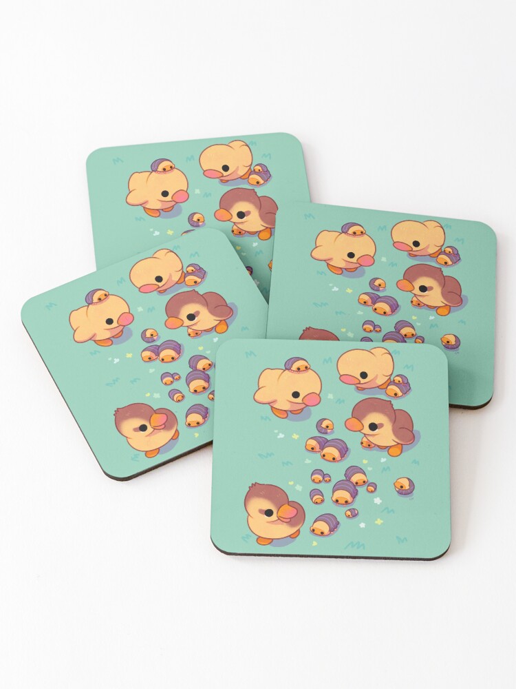 Thumbnail 1 of 5, Coasters (Set of 4), Ducklings and isopods designed and sold by pikaole.