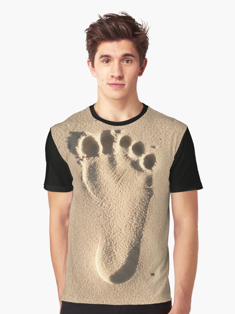 Thumbnail 1 of 5, Graphic T-Shirt, SAND FOOTPRINT designed and sold by Art-type.