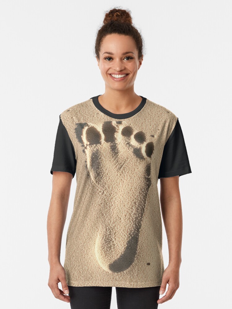 Thumbnail 2 of 5, Graphic T-Shirt, SAND FOOTPRINT designed and sold by Art-type.