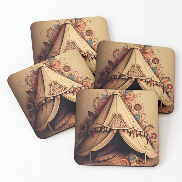 Item preview, Nomad's Haven: Bohemian Vintage Tent & Floral Art designed and sold by ShadowAndSlate.
