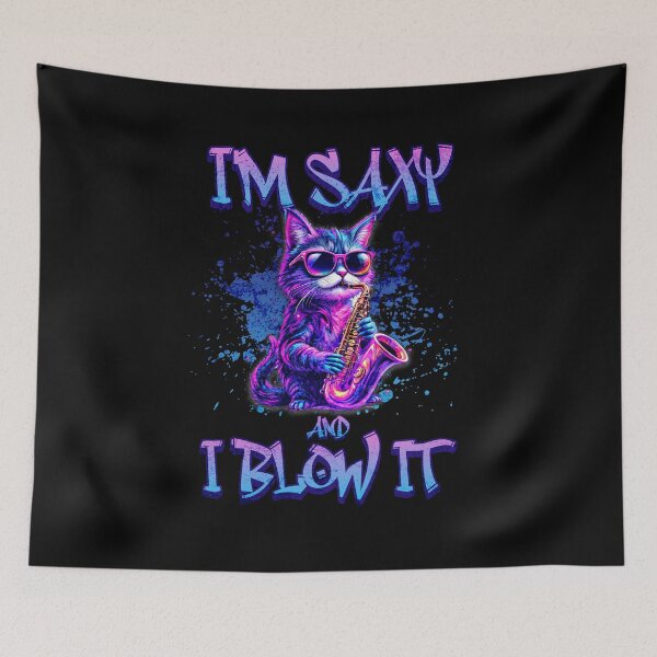 Item preview, I'm Saxy and I Blow It - Cool Cat designed and sold by Rich Summers Art.