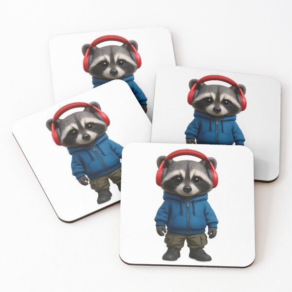 Item preview, Cool Raccoon with Headphones and Cargo Pants designed and sold by WolfPixelRo.