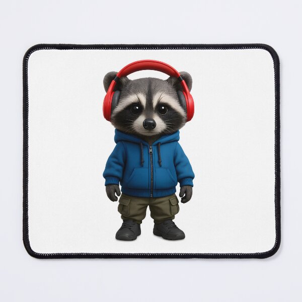 Item preview, Cool Raccoon with Headphones and Cargo Pants designed and sold by WolfPixelRo.