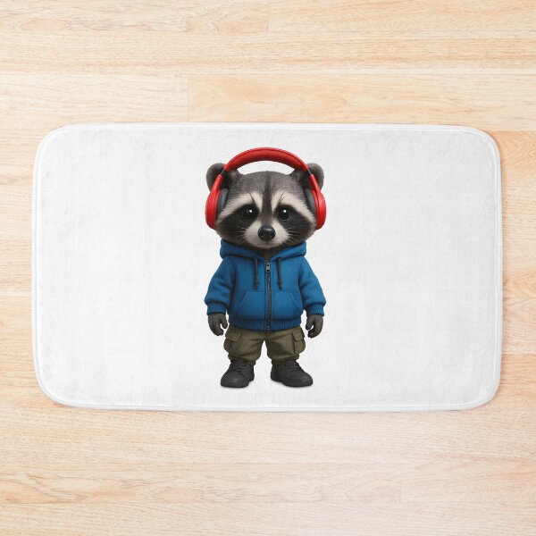 Item preview, Cool Raccoon with Headphones and Cargo Pants designed and sold by WolfPixelRo.