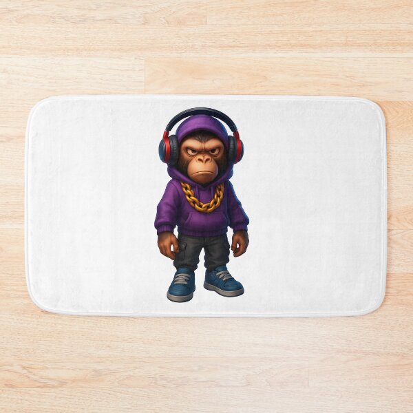 Item preview, DJ Monkey with Headphones and Gold Chain designed and sold by WolfPixelRo.