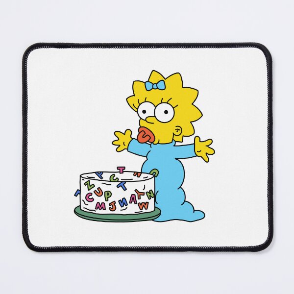Aperçu de l'œuvre Autocollant pour gâteau d'anniversaire des Simpsons, Maggie Simpson créée et vendue par Madison Anne Sticker Design.