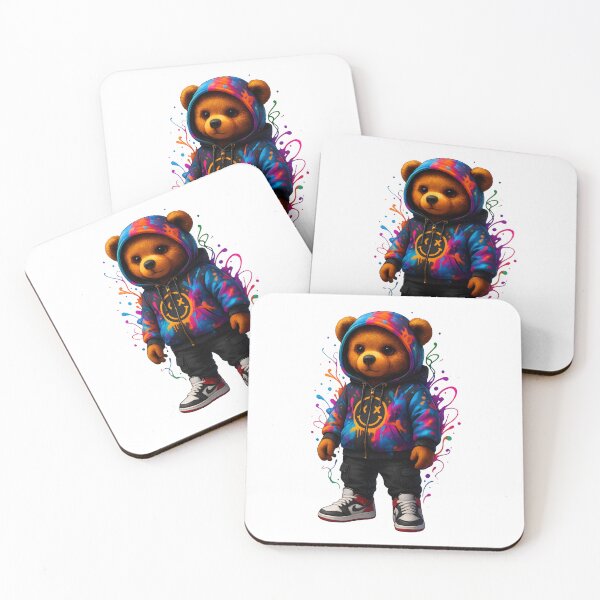 Item preview, Cool Graffiti Teddy Bear in Streetwear Hoodie designed and sold by WolfPixelRo.