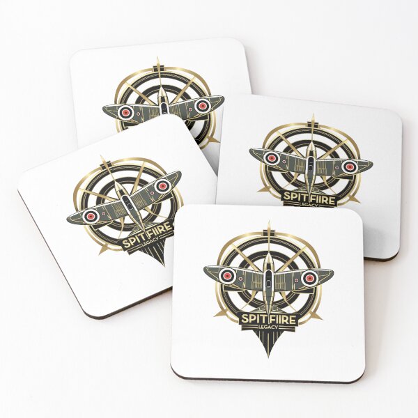Item preview, Spitfire Legacy – Art Deco Emblem with WWII Fighter Plane designed and sold by jubileejungle.