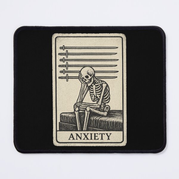 Item preview, Anxiety – Skeleton Tarot Card of Mental Chaos designed and sold by TrashCultSupply.