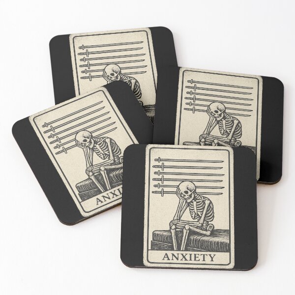 Item preview, Anxiety – Skeleton Tarot Card of Mental Chaos designed and sold by TrashCultSupply.