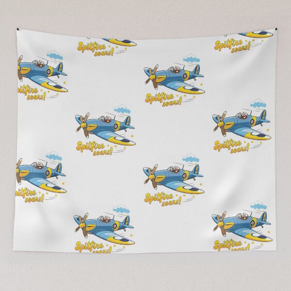 Item preview, Cartoon Spitfire – Smiling WWII Fighter Plane Art designed and sold by jubileejungle.