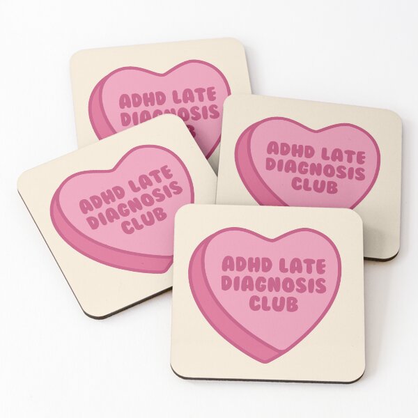 Item preview, ADHD late diagnosis club - pink heart  designed and sold by jessicaleah15.
