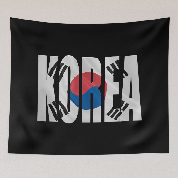 Item preview, The word Korea with an overlay of a facsimile of the South Korean flag. designed and sold by funkyworm.