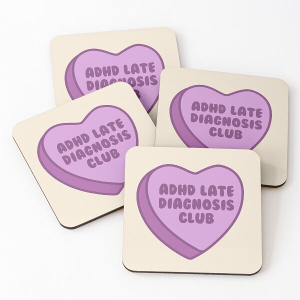 Item preview, purple adhd late diagnosis candy heart - retro graphic  designed and sold by jessicaleah15.