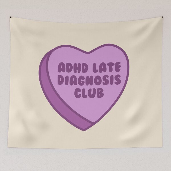 Item preview, purple adhd late diagnosis candy heart - retro graphic  designed and sold by jessicaleah15.