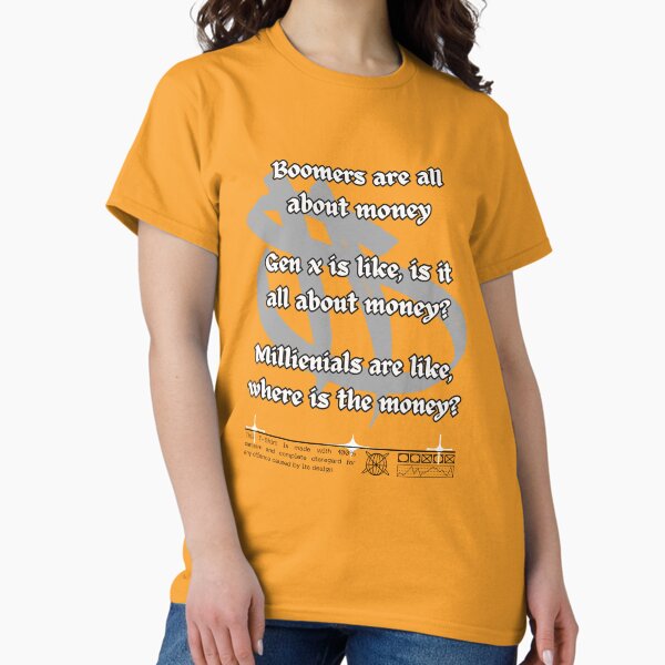 Item preview, Boomers vs GenX vs Millennials and money designed and sold by nicbeeseart.