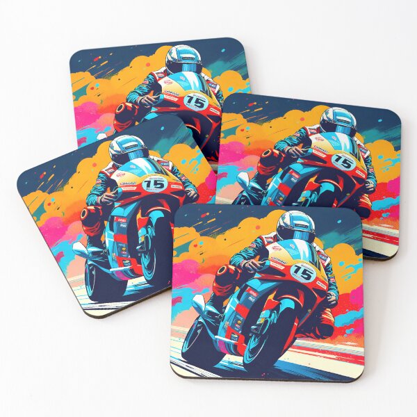 Item preview, Cartoon Pop Art of Superbike Motorcycle Racing designed and sold by Ink Art Design.
