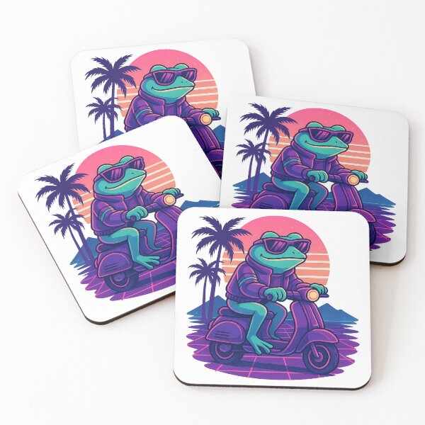 Item preview, Pixel Hopper - Synthwave Frog Rider designed and sold by FBA.