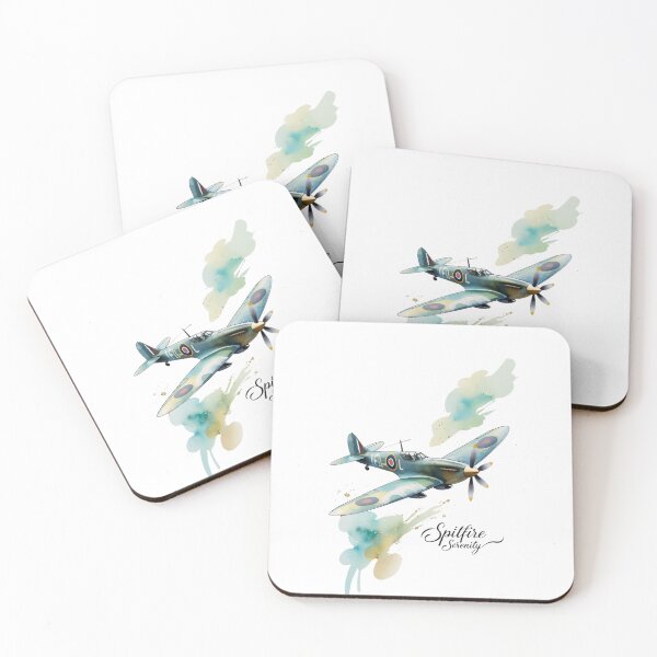 Item preview, Spitfire Serenity – Gentle Watercolor Fighter Plane Design designed and sold by jubileejungle.