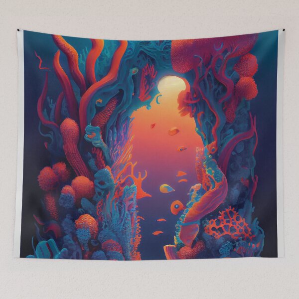 Item preview, Luminous Abyss: Gateway to the Deep Coral Kingdom designed and sold by ShadowAndSlate.