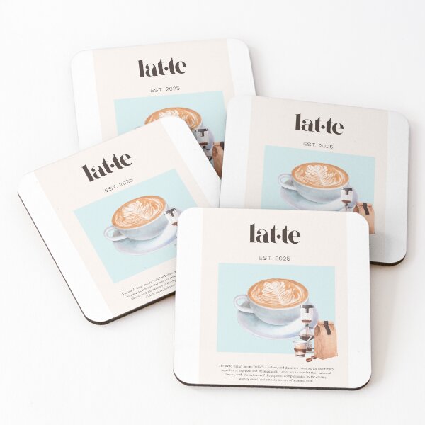 Item preview, Café Latte Illustration: Aesthetic Latte Art Coffee Cup Poster designed and sold by ElizabethCoelho.