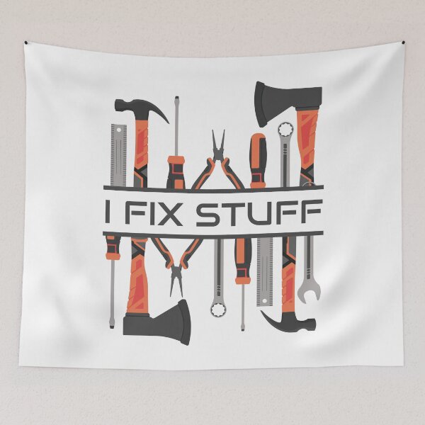 Item preview, I Fix Stuff Men's Garage Workshop Tools designed and sold by Art-of-Rory.
