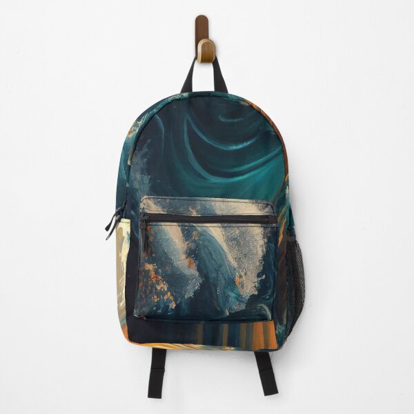 Item preview, Golden Crest: Radiant Ocean Wave Art designed and sold by ShadowAndSlate.