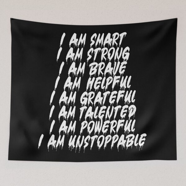 Item preview, I AM SMART I AM STRONG I AM BRAVE I AM HELPFUL I AM GRATEFUL I AM TALENTED I AM POWERFUL I AM UNSTOPPABLE designed and sold by Florida  Max.