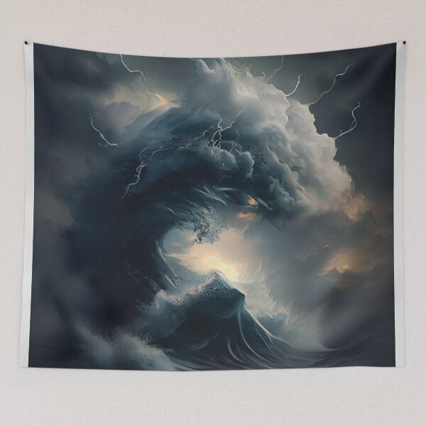 Item preview, Primal Force: Majestic Storm Wave Art designed and sold by ShadowAndSlate.