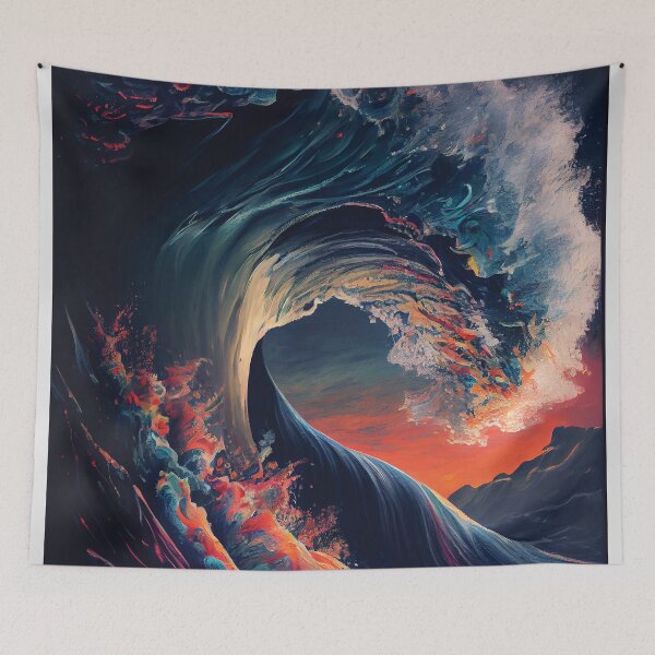 Item preview, Inferno Wave: Sunset Ocean's Embrace designed and sold by ShadowAndSlate.