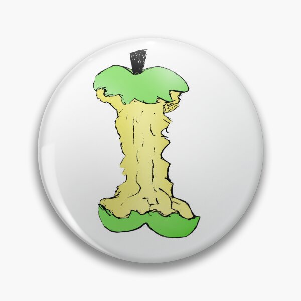 Item preview, eaten green apple doodle designed and sold by paladinprints.