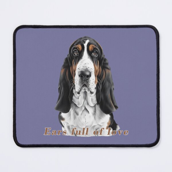 Item preview, Black Basset Hound – Ears Full of Love designed and sold by Pawtraitvibes.