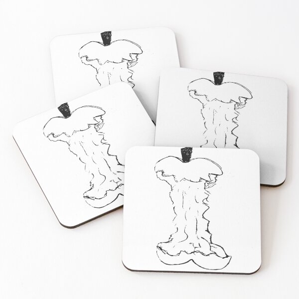 Item preview, eaten apple doodle black lineart designed and sold by paladinprints.