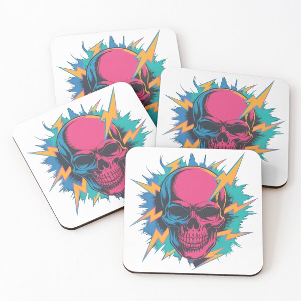 Item preview, Electrifying Pop Art Skull - Modern Retro Design designed and sold by PixelMuse2024.